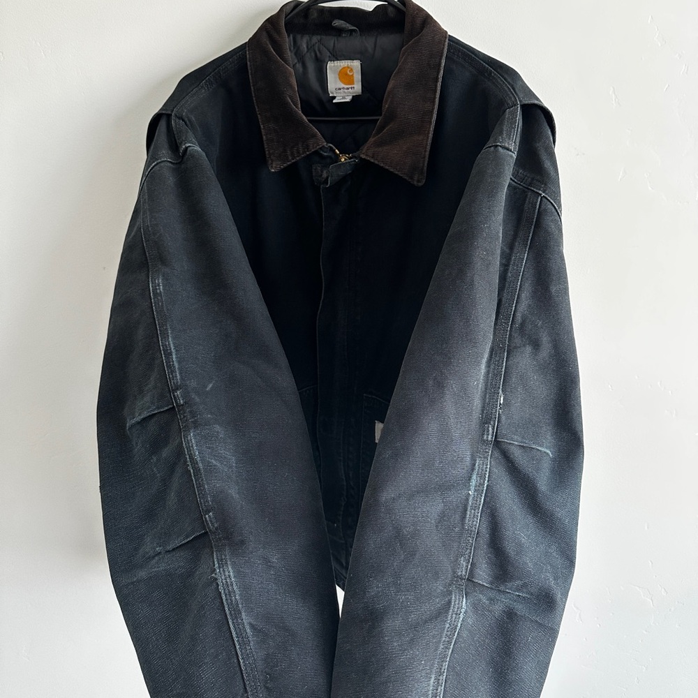 Carhartt J002 Arctic Quilt Lined Duck Canvas Work USA Jacket Black XL Tall - Picture 6 of 10